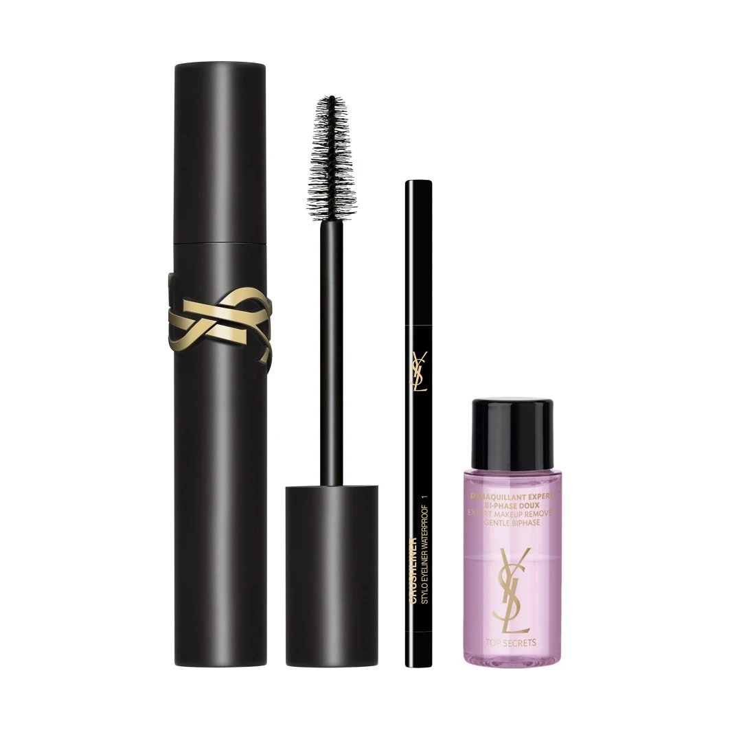 Yves Saint Laurent Lash Clash Mascara + Crush Liner + Make-up Remover Set 3 Yves Saint Laurent Lash Clash Mascara + Crush Liner + Make-up Remover Set