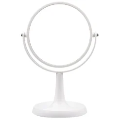 Ronde Witte Spiegel Op Voet Met Vergroting