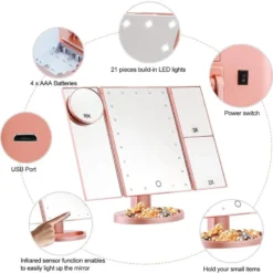 Uniq Hollywood Trifold Cosmetische Spiegel Met LED -licht -Puur Gloed Verkoop https media prod eu 1.mirakl.net SOURCE 7429ffbf169e4b6e8f99ac1a82ffe090